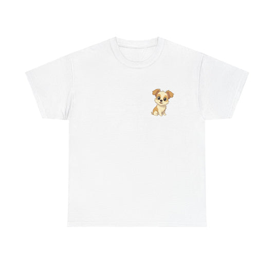 Cute Puppy Unisex Heavy Cotton Tee | Dog Lover Shirt | Pet Owner Gift | Animal Lover Apparel | Birthday & Casual Wea